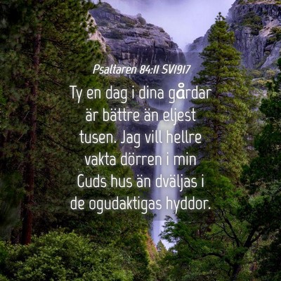 Picture 04 - Psaltaren 84:11 SV1917 - Ty en dag i dina gårdar är bättre än eljest - Bible Verse Picture