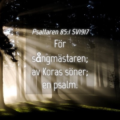 Picture 04 - Psaltaren 85:1 SV1917 - För sångmästaren; av Koras söner; en - Bible Verse Picture