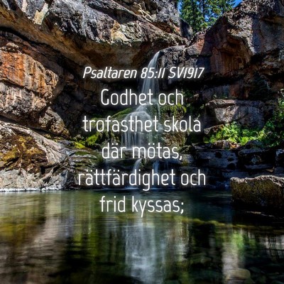 Picture 04 - Psaltaren 85:11 SV1917 - Godhet och trofasthet skola där mötas, - Bible Verse Picture