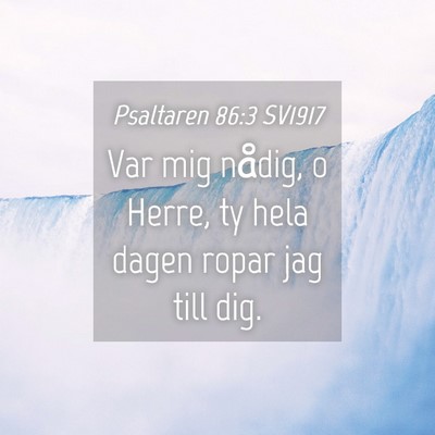 Picture 04 - Psaltaren 86:3 SV1917 - Var mig nådig, o Herre, ty hela dagen ropar jag - Bible Verse Picture