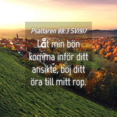 Picture 04 - Psaltaren 88:3 SV1917 - Låt min bön komma inför ditt ansikte, böj - Bible Verse Picture