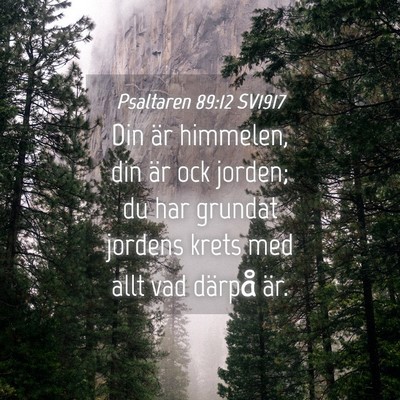Picture 04 - Psaltaren 89:12 SV1917 - Din är himmelen, din är ock jorden; du har - Bible Verse Picture