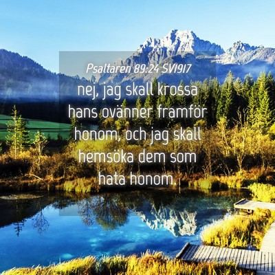Picture 04 - Psaltaren 89:24 SV1917 - nej, jag skall krossa hans ovänner framför - Bible Verse Picture