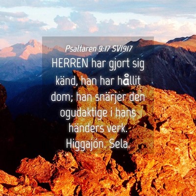 Picture 04 - Psaltaren 9:17 SV1917 - HERREN har gjort sig känd, han har hållit dom; - Bible Verse Picture