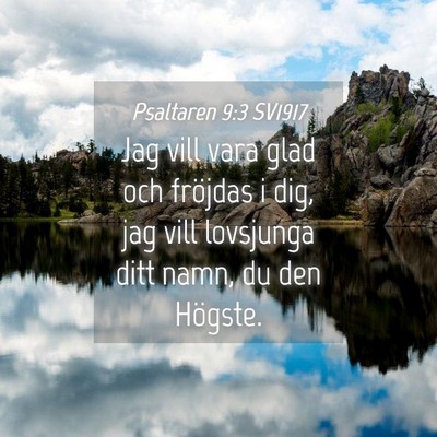 Picture 04 - Psaltaren 9:3 SV1917 - Jag vill vara glad och fröjdas i dig, jag vill - Bible Verse Picture