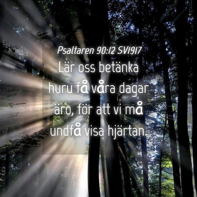 Picture 04 - Psaltaren 90:12 SV1917 - Lär oss betänka huru få våra dagar äro, för - Bible Verse Picture