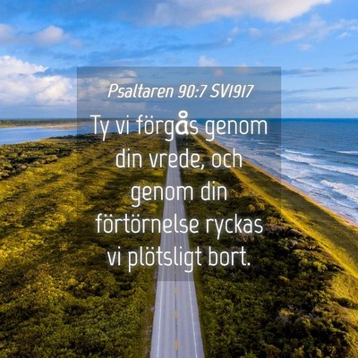 Picture 04 - Psaltaren 90:7 SV1917 - Ty vi förgås genom din vrede, och genom din - Bible Verse Picture