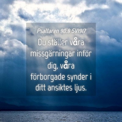 Picture 04 - Psaltaren 90:8 SV1917 - Du ställer våra missgärningar inför dig, - Bible Verse Picture