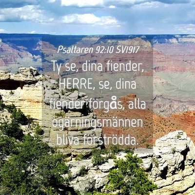 Picture 04 - Psaltaren 92:10 SV1917 - Ty se, dina fiender, HERRE, se, dina fiender - Bible Verse Picture