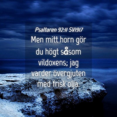 Picture 04 - Psaltaren 92:11 SV1917 - Men mitt horn gör du högt såsom vildoxens; jag - Bible Verse Picture