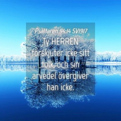 Picture 04 - Psaltaren 94:14 SV1917 - Ty HERREN förskjuter icke sitt folk, och sin - Bible Verse Picture