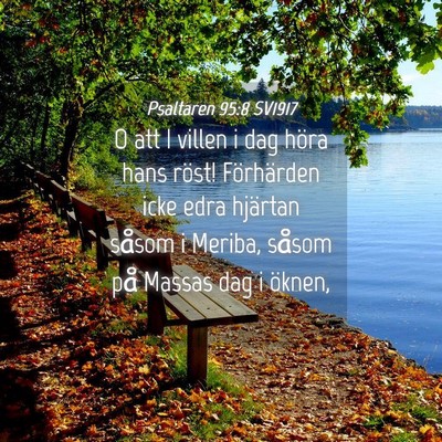 Picture 04 - Psaltaren 95:8 SV1917 - O att I villen i dag höra hans röst! - Bible Verse Picture