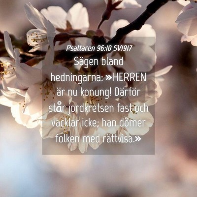 Picture 04 - Psaltaren 96:10 SV1917 - Sägen bland hedningarna: »HERREN är nu konung! - Bible Verse Picture