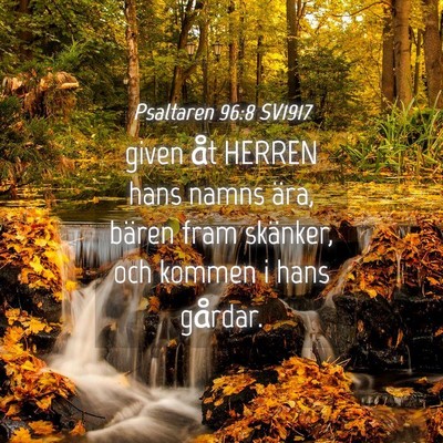 Picture 04 - Psaltaren 96:8 SV1917 - given åt HERREN hans namns ära, bären fram - Bible Verse Picture