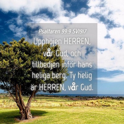 Picture 04 - Psaltaren 99:9 SV1917 - Upphöjen HERREN, vår Gud, och tillbedjen inför - Bible Verse Picture