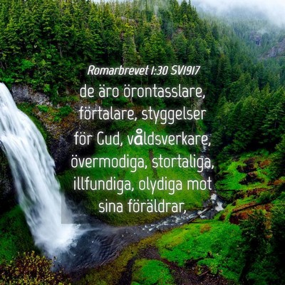 Picture 04 - Romarbrevet 1:30 SV1917 - de äro örontasslare, förtalare, styggelser - Bible Verse Picture