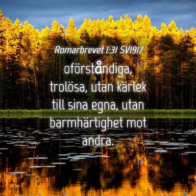 Picture 04 - Romarbrevet 1:31 SV1917 - oförståndiga, trolösa, utan kärlek till sina - Bible Verse Picture