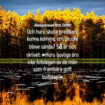 Picture 04 - Romarbrevet 10:15 SV1917 - Och huru skulle predikare kunna komma, om de icke - Bible Verse Picture