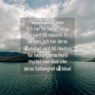 Picture 04 - Romarbrevet 11:12 SV1917 - Och har nu redan deras fall varit till rikedom - Bible Verse Picture