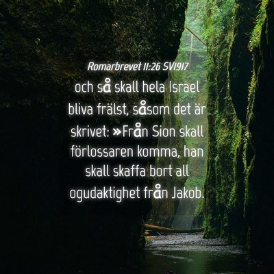 Picture 04 - Romarbrevet 11:26 SV1917 - och så skall hela Israel bliva frälst, såsom - Bible Verse Picture