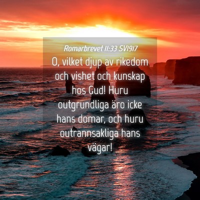 Picture 04 - Romarbrevet 11:33 SV1917 - O, vilket djup av rikedom och vishet och kunskap - Bible Verse Picture