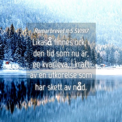 Picture 04 - Romarbrevet 11:5 SV1917 - Likaså finnes ock, i den tid som nu är, en - Bible Verse Picture
