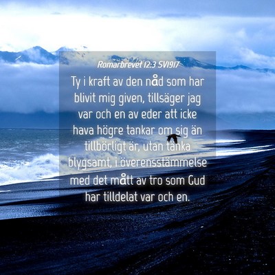 Picture 04 - Romarbrevet 12:3 SV1917 - Ty i kraft av den nåd som har blivit mig given, - Bible Verse Picture