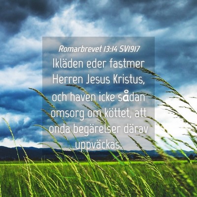 Picture 04 - Romarbrevet 13:14 SV1917 - Ikläden eder fastmer Herren Jesus Kristus, och - Bible Verse Picture