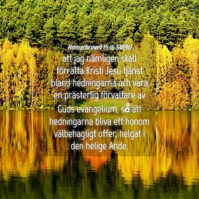 Picture 04 - Romarbrevet 15:16 SV1917 - att jag nämligen skall förrätta Kristi Jesu - Bible Verse Picture