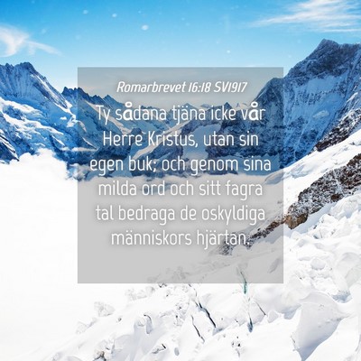 Picture 04 - Romarbrevet 16:18 SV1917 - Ty sådana tjäna icke vår Herre Kristus, utan - Bible Verse Picture