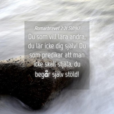 Picture 04 - Romarbrevet 2:21 SV1917 - Du som vill lära andra, du lär icke dig själv! - Bible Verse Picture