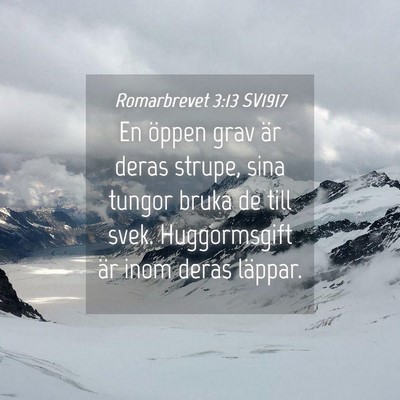 Picture 04 - Romarbrevet 3:13 SV1917 - En öppen grav är deras strupe, sina tungor - Bible Verse Picture