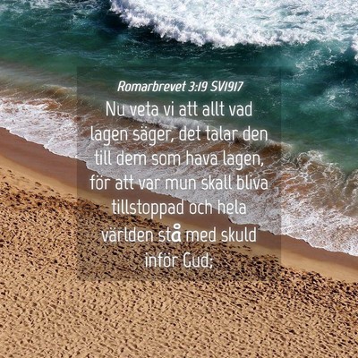 Picture 04 - Romarbrevet 3:19 SV1917 - Nu veta vi att allt vad lagen säger, det talar - Bible Verse Picture