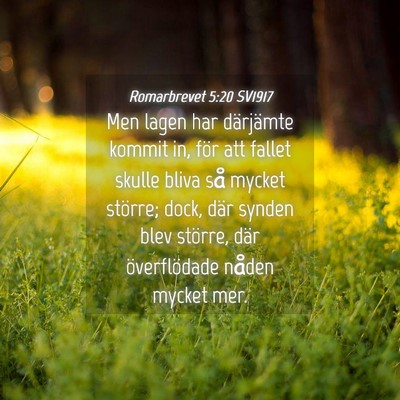 Picture 04 - Romarbrevet 5:20 SV1917 - Men lagen har därjämte kommit in, för att - Bible Verse Picture