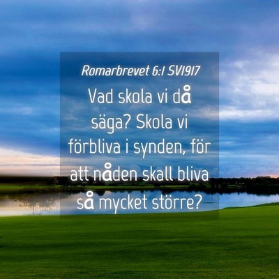 Picture 04 - Romarbrevet 6:1 SV1917 - Vad skola vi då säga? Skola vi förbliva i - Bible Verse Picture