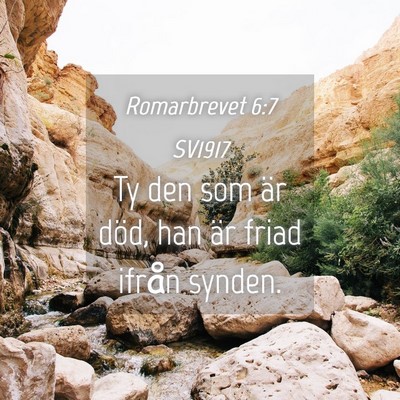 Picture 04 - Romarbrevet 6:7 SV1917 - Ty den som är död, han är friad ifrån - Bible Verse Picture