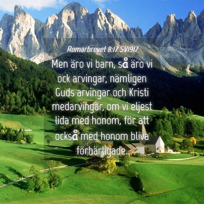 Picture 04 - Romarbrevet 8:17 SV1917 - Men äro vi barn, så äro vi ock arvingar, - Bible Verse Picture