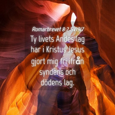 Picture 04 - Romarbrevet 8:2 SV1917 - Ty livets Andes lag har i Kristus Jesus gjort mig - Bible Verse Picture