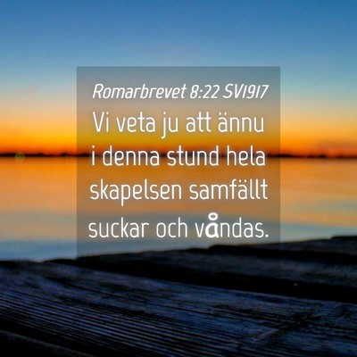 Picture 04 - Romarbrevet 8:22 SV1917 - Vi veta ju att ännu i denna stund hela skapelsen - Bible Verse Picture