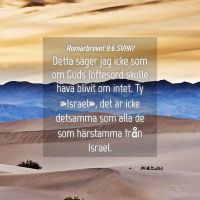 Picture 04 - Romarbrevet 9:6 SV1917 - Detta säger jag icke som om Guds löftesord - Bible Verse Picture