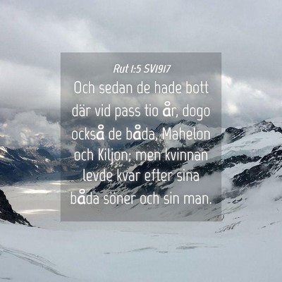 Picture 04 - Rut 1:5 SV1917 - Och sedan de hade bott där vid pass tio år, - Bible Verse Picture