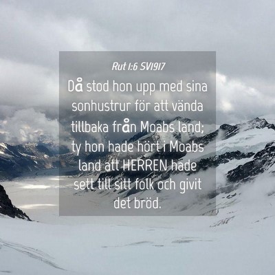 Picture 04 - Rut 1:6 SV1917 - Då stod hon upp med sina sonhustrur för att - Bible Verse Picture