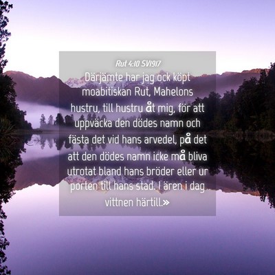 Picture 04 - Rut 4:10 SV1917 - Därjämte har jag ock köpt moabitiskan Rut, - Bible Verse Picture