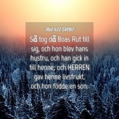 Picture 04 - Rut 4:13 SV1917 - Så tog då Boas Rut till sig, och hon blev hans - Bible Verse Picture