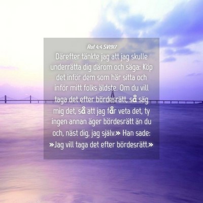 Picture 04 - Rut 4:4 SV1917 - Därefter tänkte jag att jag skulle underrätta - Bible Verse Picture