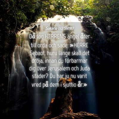 Picture 04 - Sakaria 1:12 SV1917 - Då tog HERRENS ängel åter till orda och sade: - Bible Verse Picture