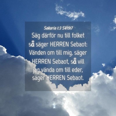 Picture 04 - Sakaria 1:3 SV1917 - Säg därför nu till folket så säger HERREN - Bible Verse Picture