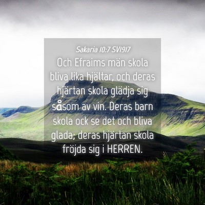 Picture 04 - Sakaria 10:7 SV1917 - Och Efraims män skola bliva lika hjältar, och - Bible Verse Picture