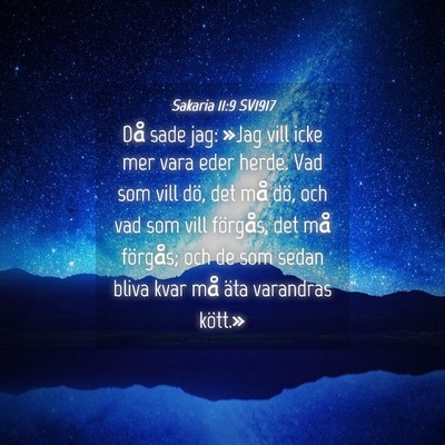 Picture 04 - Sakaria 11:9 SV1917 - Då sade jag: »Jag vill icke mer vara eder - Bible Verse Picture
