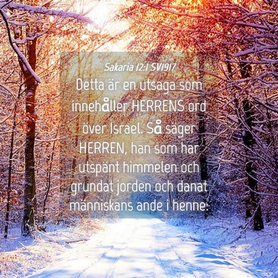 Picture 04 - Sakaria 12:1 SV1917 - Detta är en utsaga som innehåller HERRENS ord - Bible Verse Picture